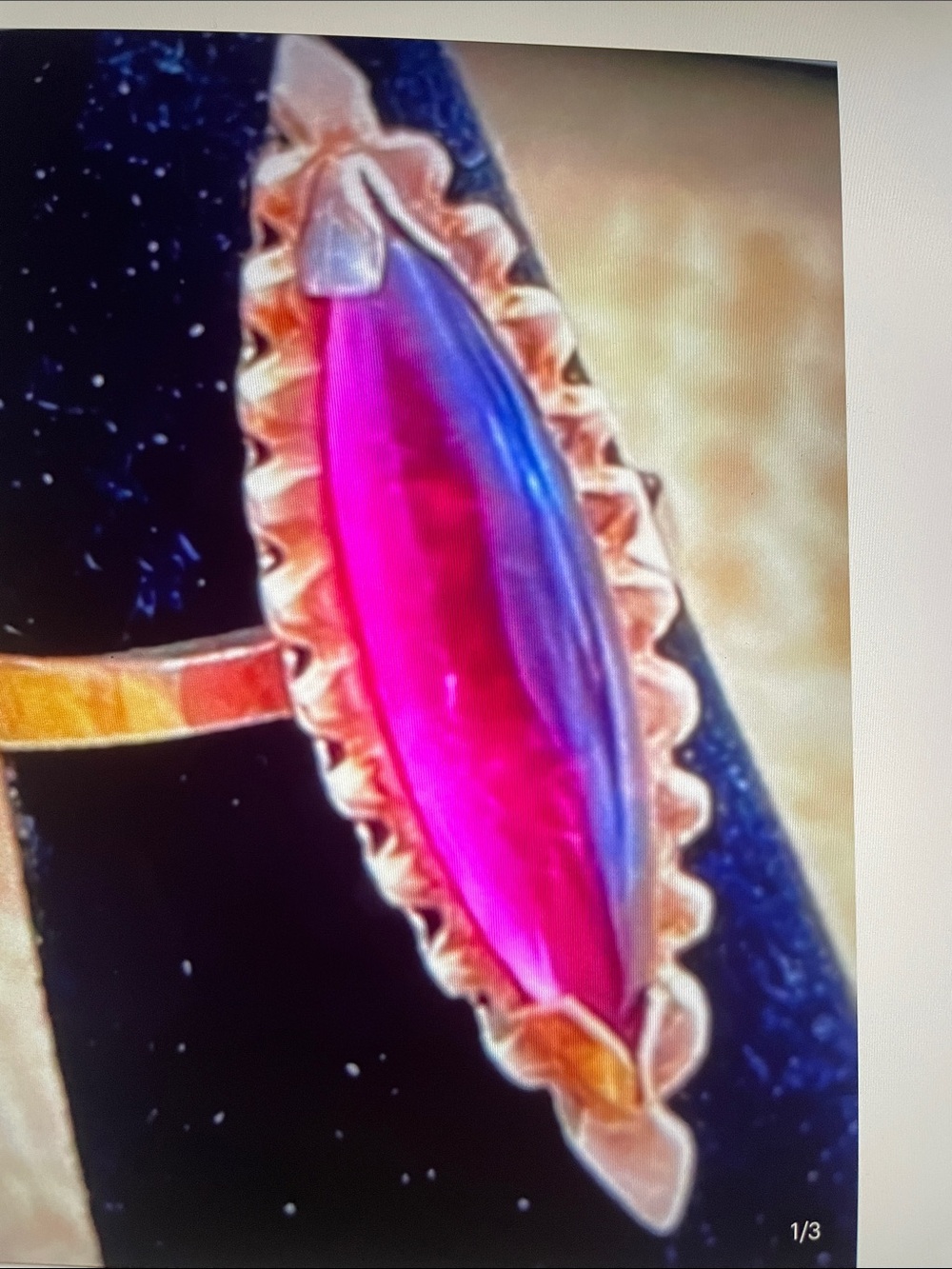 Vintage Womens Art Deco Pink Gold Ring